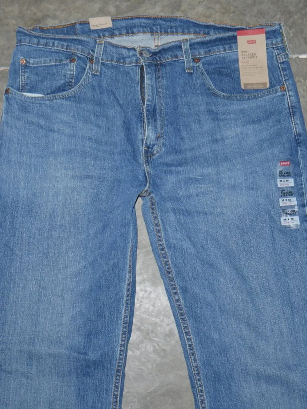 Levis 559 Men's Relaxed Fit Jeans Size 36x36 Medium Wash Stretch Denim NWT